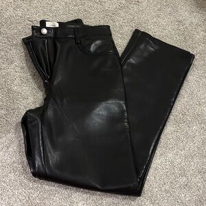 Aritzia Wilfred Black Leather Pants